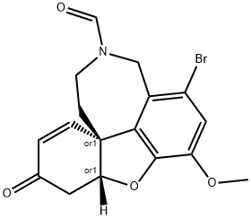 4a,5,9,10,11,12-hexahydro-1-bromo-3-methoxy-11-formyl-6H-benzofuro[3a,3,2-ef
][2]benzazepin-6-one Struktur