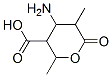 2H-Pyran-3-carboxylicacid,4-aminotetrahydro-2,5-dimethyl-6-oxo-, Struktur