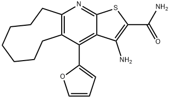 3-AMino-4-(2-furanyl)-6,7,8,9,10,11-hexahydro-5H-cyclonona[b]thieno[3,2-e]pyridine-2-carboxaMide Struktur