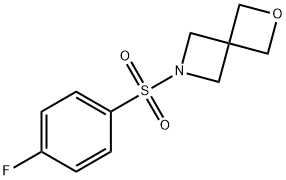 6-((4-fluorophenyl)sulfonyl)-2-oxa-6-azaspiro[3.3]heptane Struktur