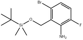 3-broMo-2-((tert-butyldiMethylsilyloxy)Methyl)-6-fluoroaniline Struktur