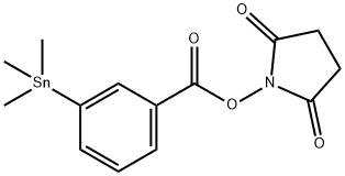 N-succinimidyl 3-(trimethylstannyl)benzoate Struktur