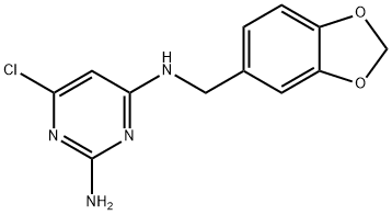 N4-BENZO[1,3]DIOXOL-5-YLMETHYL-6-CHLORO-PYRIMIDINE-2,4-DIAMINE Struktur