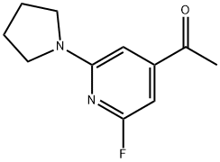 1-(2-Fluoro-6-(pyrrolidin-1-yl)pyridin-4-yl)-ethanone Struktur