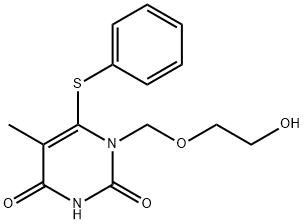 1-((2-hydroxyethoxy)methyl)-6-(phenylthio)thymine Struktur