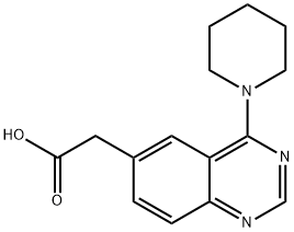 2-[4-(1-piperidinyl)-6-quinazolinyl]acetic acid Struktur