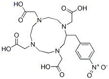 2-(4-nitrobenzyl)-1,4,7,10-tetraazacyclododecane-N,N',N'',N'''-tetraacetic acid Struktur