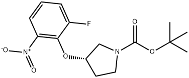 (S)-tert-butyl3-(2-fluoro-6-nitrophenoxy)pyrrolidine-1-carboxylate Struktur