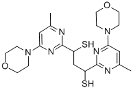 1,3-Bis(4-morpholinyl-6-methylpyrimidin-2-yl)-1,3-propanedithiol Struktur