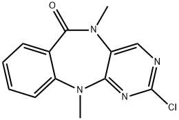 2-chloro-5,11-diMethyl-5H-benzo[e]pyriMido[5,4-b][1,4]diazepin-6(11H)-one Struktur