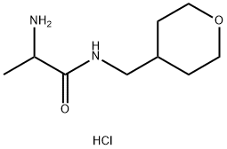 2-Amino-N-(tetrahydro-2H-pyran-4-ylmethyl)-propanamide hydrochloride Struktur