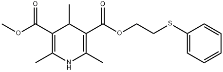 2-phenylsulfanylethyl methyl 2,4,6-trimethyl-1,4-dihydropyridine-3,5-d icarboxylate Struktur