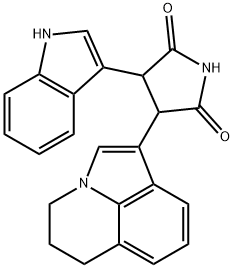 3-(5,6-二氫-4H-吡咯并[3,2,1-IJ]喹啉-1-基)-4-(1H-吲哚-3-基)吡咯烷, 1239986-50-5, 結(jié)構(gòu)式