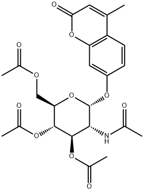 4-Methylumbelliferyl2-acetamido-3,4,6-tri-O-acetyl-2-deoxy-b-D-glucopyranoside Struktur