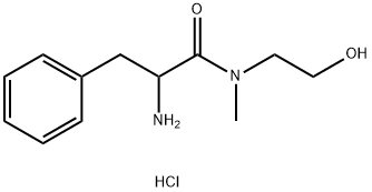 2-Amino-N-(2-hydroxyethyl)-N-methyl-3-phenylpropanamide hydrochloride Struktur