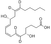 5S-12R-DIHYDROXY-6Z,8E,10E,14Z-EICOSATETRAENOIC-6,7,14,15-D4 ACID Struktur