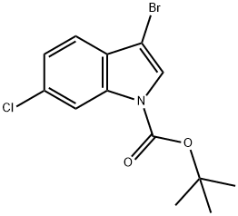 3-Bromo-6-chloro-1H-indole-1-carboxylic acid tert-butyl ester Struktur