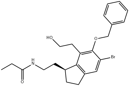 (S)-N-[6-Benzyloxy-5-bromo-7-(2-hydroxyethyl)-2,3-dihydro-1H-inden-1-ylidene)ethyl]propanamide, 1246820-32-5, 結(jié)構(gòu)式