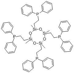 TETRAKIS(DIPHENYLPHOSPHINOETHYL)-TETRAMETHYLCYCLOTETRASILOXANE Struktur