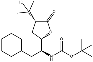 (2-CYCLOHEXYL-1-[4-(1-HYDROXY-1-METHYL-ETHYL)-5-OXO-TETRAHYDRO-FURAN-2-YL]-ETHYL)-CARBAMIC ACID TERT-BUTYL ESTER Struktur