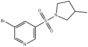 3-broMo-5-(3-Methylpyrrolidin-1-ylsulfonyl)pyridine Struktur