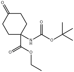 ethyl 1-(tert-butoxycarbonylamino)-4-oxocyclohexanecarboxylate Struktur