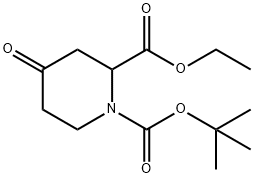 1,2-Piperidinedicarboxylic acid, 4-oxo-, 1-(1,1-diMethylethyl) 2-ethyl ester Struktur