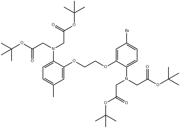 N-[2-[2-[2-[BIS[2-(1,1-DIMETHYLETHOXY)-2-OXOETHYL]AMINO]-5-BROMOPHENOXY]ETHOXY]-4-METHYLPHENYL]-N-[2-(1,1-DIMETHYLETHOXY)-2-OXOETHYL]-GLYCINE TERT-BUTYL ESTER Struktur