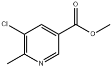 3-Pyridinecarboxylic acid, 5-chloro-6-methyl-, methyl ester Struktur