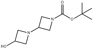 tert-Butyl 3-(3-hydroxyazetidin-1-yl)azetidine-1-carboxylate Struktur