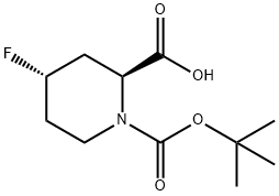 (2S,4S)-1-(tert-Butoxycarbonyl)-4-fluoropiperidine-2-carboxylic acid Struktur