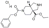 1H-Pyrrolo[3,4-c]pyridine-5,7a-dicarboxylic acid, hexahydro-, 7a-ethyl 5-(phenylMethyl) ester, hydrochloride , (3aS,7aS)- Struktur