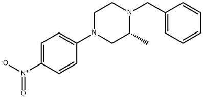 Piperazine, 2-Methyl-4-(4-nitrophenyl)-1-(phenylMethyl)-, (2R)- Struktur