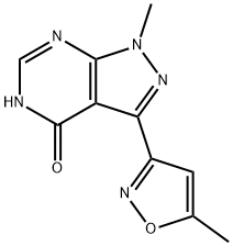 1-Methyl-3-(5-methylisoxazol-3-yl)-1H-pyrazolo[3,4-d]pyrimidin-4-ol Struktur