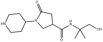 N-(1-hydroxy-2-Methylpropan-2-yl)-5-oxo-1-(piperidin-4-yl)pyrrolidine-3-carboxaMide Struktur