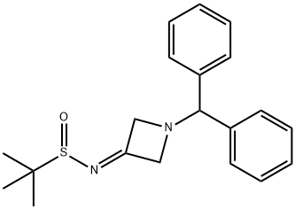 N-(1-Benzhydrylazetidin-3-ylidene)-2-Methylpropane-2-sulfinaMide Struktur