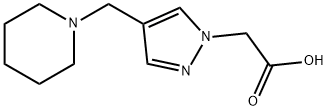 2-(4-(Piperidin-1-ylmethyl)-1H-pyrazol-1-yl)acetic acid Struktur