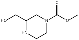 1-Piperazinecarboxylicacid,3-(hydroxymethyl)-,methylester(9CI) Struktur