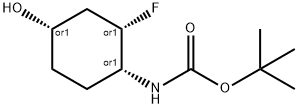 tert-butyl N-[(1R,2S,4S)-rel-2-fluoro-4-hydroxycyclohexyl]carbamate Struktur