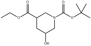 Ethyl N-Boc-5-hydroxypiperidine-3-carboxylate Structure