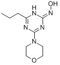 1,3,5-Triazin-2(1H)-one, 4-(4-morpholinyl)-6-propyl-, oxime Struktur