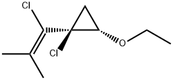 Cyclopropane, 1-chloro-1-(1-chloro-2-methyl-1-propenyl)-2-ethoxy-, cis- (9CI) Struktur