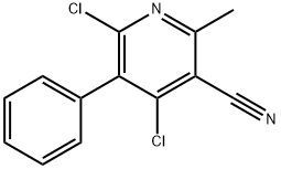 3-Cyano-4,6-dichloro-2-methyl-5-phenylpyridine Struktur