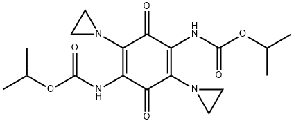 (2,5-Bis(1-aziridinyl)-3,6-dioxo-1,4-cyclohexadiene-1,4-diyl)biscarbam ic acid, bis(1-methylethyl) ester Struktur