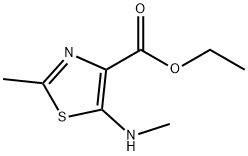 4-Thiazolecarboxylicacid,2-methyl-5-(methylamino)-,ethylester(9CI) Struktur