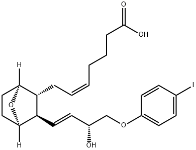 7-[(1S,2R,3R,4R)-3-[(1E,3R)-3-HYDROXY-4-(4-IODOPHENOXY)-1-BUTENYL]-7-OXABICYCLO[2.2.1]HEPT-2-YL]-5Z-HEPTENOIC ACID Structure