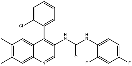 1-[4-(2-chlorophenyl)-6,7-dimethyl-quinolin-3-yl]-3-(2,4-difluoropheny l)urea Struktur