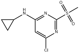 (6-Chloro-2-methanesulfonyl-pyrimidin-4-yl)-cyclopropyl-amine Struktur