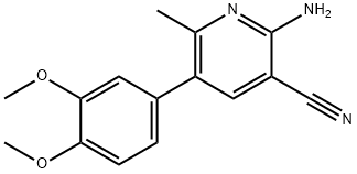 2-amino-3-cyano-6-methyl-5-(3,4-dimethoxyphenyl)pyridine Struktur