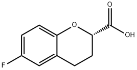 2H-1-Benzopyran-2-carboxylic acid, 6-fluoro-3,4-dihydro-, (2S)- Structure